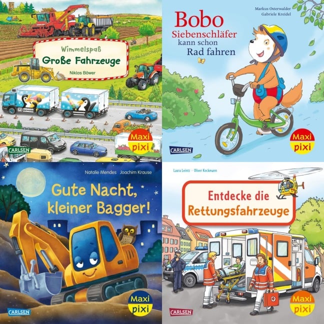 Maxi-Pixi-4er-Set 123: Große Räder - kleine Räder (4x1 Exemplar) - Diverse