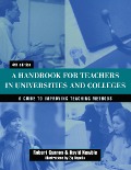 Cover-Bild zum Titel 'Handbook for Teachers in Universities and Colleges' von 'David Newble, Robert Cannon'