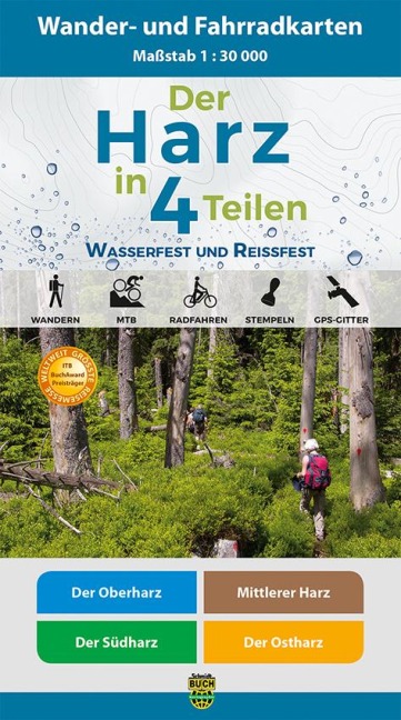 Der Harz in 4 Teilen. Wander- und Fahrradkartenset 1 : 30 000 - 