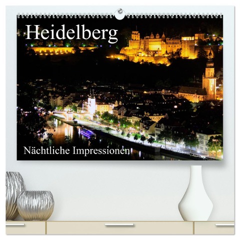 Heidelberg - Nächtliche Impressionen (hochwertiger Premium Wandkalender 2025 DIN A2 quer), Kunstdruck in Hochglanz - Mert Serce