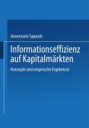Cover-Bild zum Titel 'Informationseffizienz auf Kapitalmärkten' von 'Annemarie Sapusek'