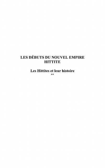 Debuts du nouvel empire hittite-Hittites - Mazoyer
