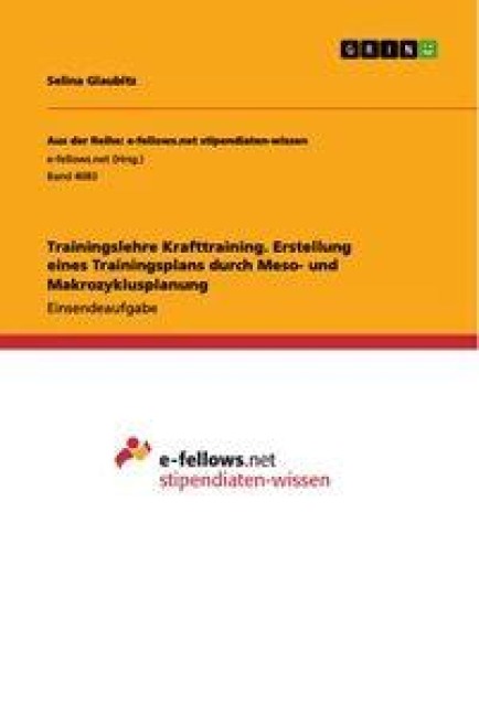 Trainingslehre Krafttraining. Erstellung eines Trainingsplans durch Meso- und Makrozyklusplanung - Selina Glaubitz