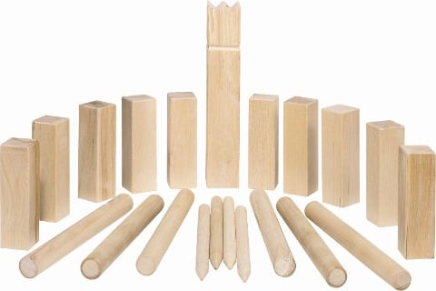 Wikingerspiel Kubb, mittlere Größe, im Baumwollbeutel - 