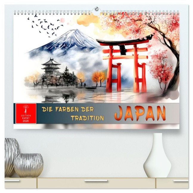 Japan - die Farben der Tradition (hochwertiger Premium Wandkalender 2026 DIN A2 quer), Kunstdruck in Hochglanz - Peter Roder