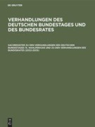 Cover-Bild zum Titel 'Sachregister zu den Verhandlungen des Deutschen Bundestages 15. Wahlperiode und zu den Verhandlungen des Bundesrates (2002-2005)' von ''