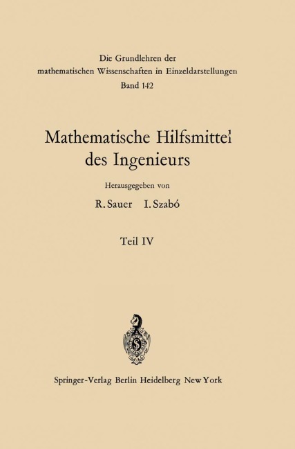 Mathematische Hilfsmittel des Ingenieurs - V. Mammitzsch, D. Morgenstern, W. Zander, Wolfgang Hahn, K. Pöschl
