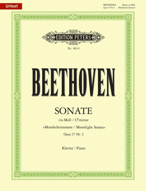 Sonate für Klavier Nr. 14 cis-Moll op. 27; 2 "Mondschein-Sonate" / URTEXT - Ludwig van Beethoven
