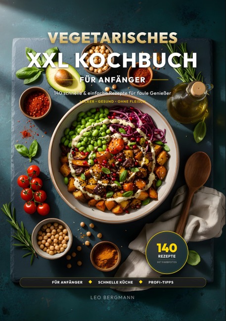 Vegetarisches XXL Kochbuch: 140 schnelle Rezepte - Leo Bergmann