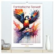 Cover-Bild zum Titel 'Fantastische Tierwelt: Farbenspiel und Eleganz (hochwertiger Premium Wandkalender 2026 DIN A2 hoch), Kunstdruck in Hochglanz' von 'Sebastian Lüdke'