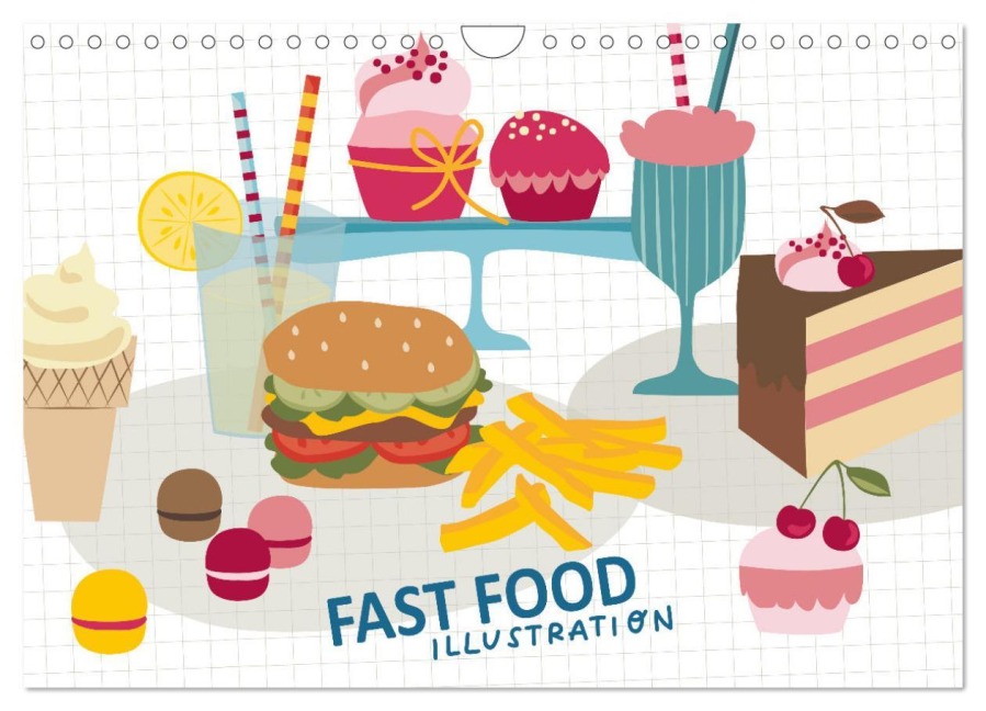 Fast Food Illustration (Wandkalender 2026 DIN A4 quer), CALVENDO Monatskalender - Izabella Markiewicz