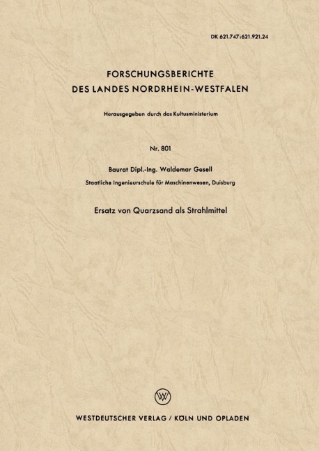 Ersatz von Quarzsand als Strahlmittel - Waldemar Gesell