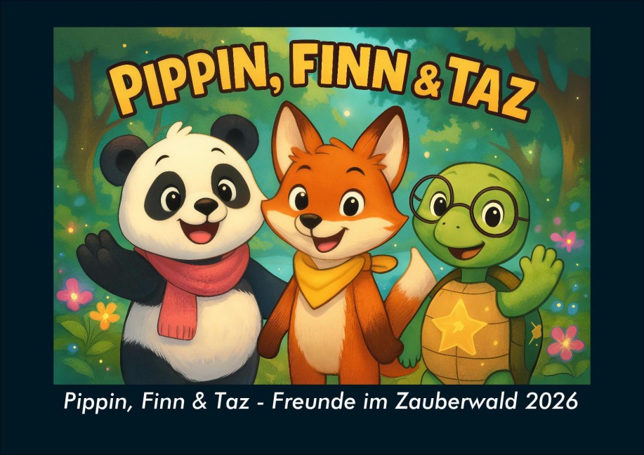 Pippin, Finn & Taz - Freunde im Zauberwald 2026 Fotokalender DIN A4 - Kevin Heber, Tobias Schmitt