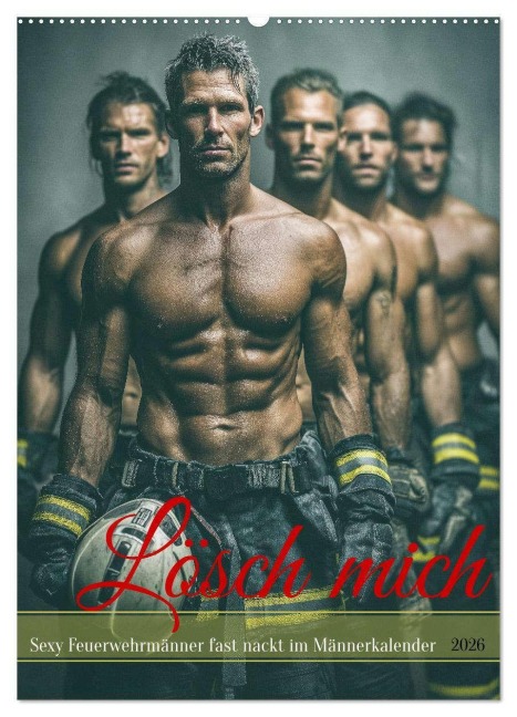 Lösch mich - Sexy Feuerwehrmänner fast nackt im Männerkalender (Wandkalender 2026 DIN A2 hoch), CALVENDO Monatskalender - Mb Fotografie