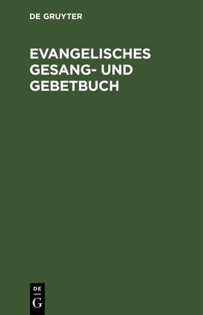 Evangelisches Gesang- und Gebetbuch - 