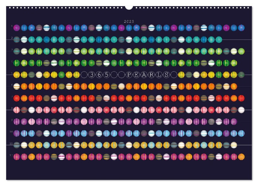 365 Pearls Calendar (Wandkalender 2025 DIN A2 quer), CALVENDO Monatskalender - ROTH-Design ROTH-Design