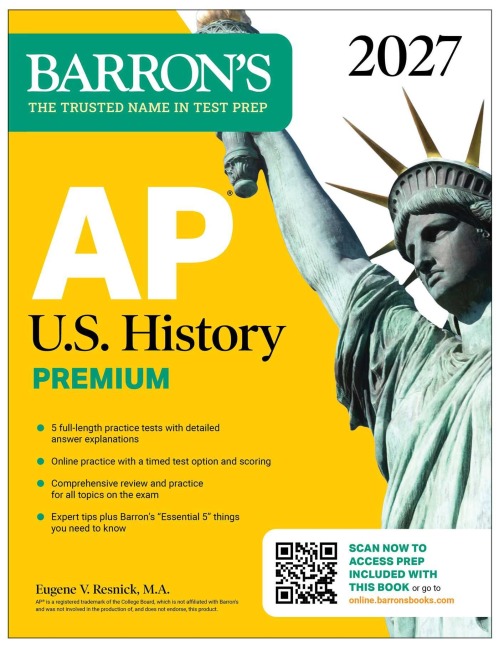 AP U.S. History Premium, 2027: 5 Practice Tests + Comprehensive Review + Online Practice - Eugene V. Resnick