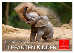 Cover-Bild zum Titel 'Elefanten Kinder - kleine Riesen (Wandkalender 2026 DIN A2 quer), CALVENDO Monatskalender' von 'Peter Roder'