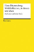 Cover-Bild zum Titel 'Wirklichkeiten, in denen wir leben' von 'Hans Blumenberg'