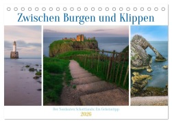 Cover-Bild zum Titel 'Zwischen Burgen und Klippen, der Nordosten Schottlands, ein Geheimtipp. (Tischkalender 2026 DIN A5 quer), CALVENDO Monatskalender' von 'Joana Kruse'