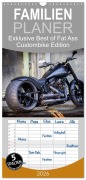 Familienplaner 2026 - Exklusive Best of Fat Ass Custombike Edition, feinste Harleys mit fettem Hintern mit 5 Spalten (Wandkalender, 21 x 45 cm) CALVENDO - Volker Wolf