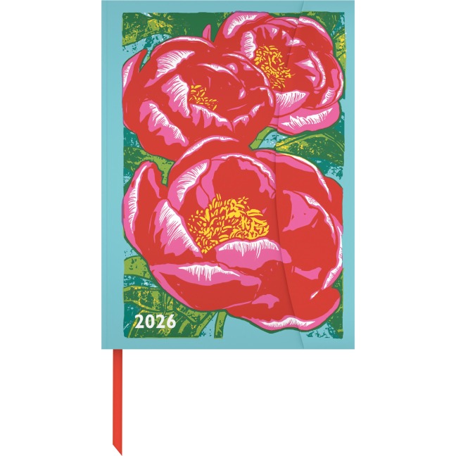 Kat Menschik - Flowers 2026 - Peonies - Diary - Buchkalender - Taschenkalender - 16x22