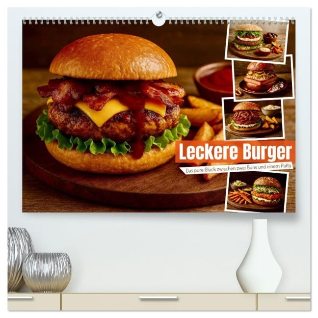Leckere Burger (hochwertiger Premium Wandkalender 2026 DIN A2 quer), Kunstdruck in Hochglanz - Steffani Lehmann