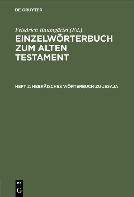 Hebräisches Wörterbuch zu Jesaja - 