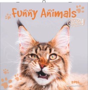 Funny Animals 2026 - Wand-Kalender - Broschüren-Kalender - 30x30 - 30x60 geöffnet - 