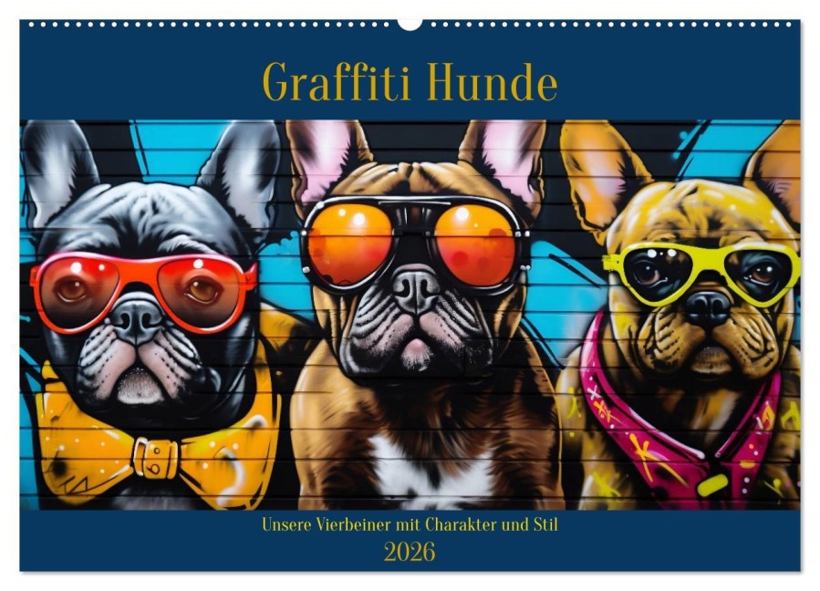Graffiti Hunde (Wandkalender 2026 DIN A2 quer), CALVENDO Monatskalender - Daniela Tapper