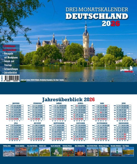 3-Monatskalender Deutschland 2026 - Jörg Neubert