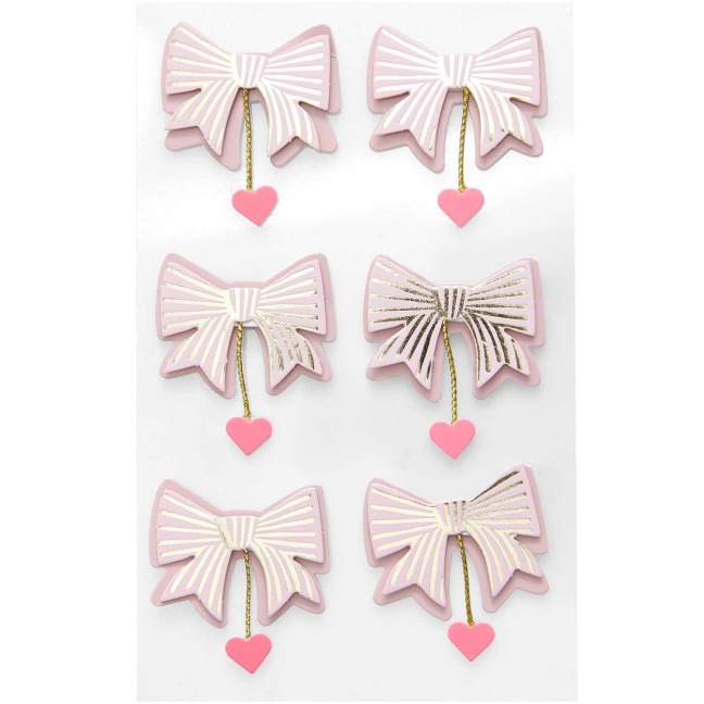 3D Sticker Schleifen / Herzen, Mauve FSC MIX - 