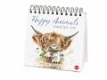 Hannah Dale: Happy Animals Premium-Postkartenkalender 2025 - 