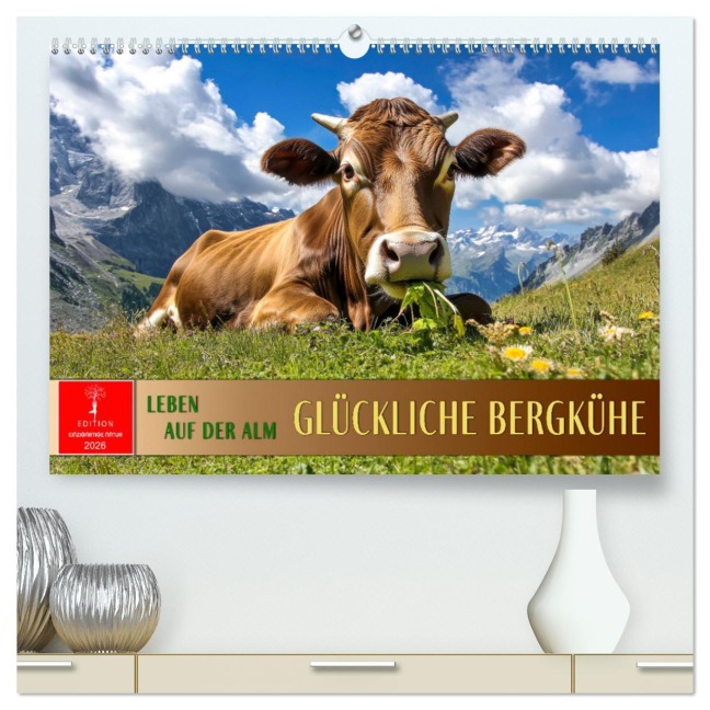 Glückliche Bergkühe - Leben auf der Alm (hochwertiger Premium Wandkalender 2026 DIN A2 quer), Kunstdruck in Hochglanz - Peter Roder