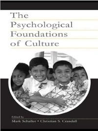 The Psychological Foundations of Culture - 