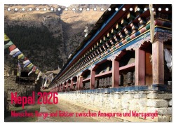 Cover-Bild zum Titel 'Nepal 2026 Menschen, Berge und Götter zwischen Annapurna und Marsyangdi (Tischkalender 2026 DIN A5 quer), CALVENDO Monatskalender' von 'Sandra Rauch'