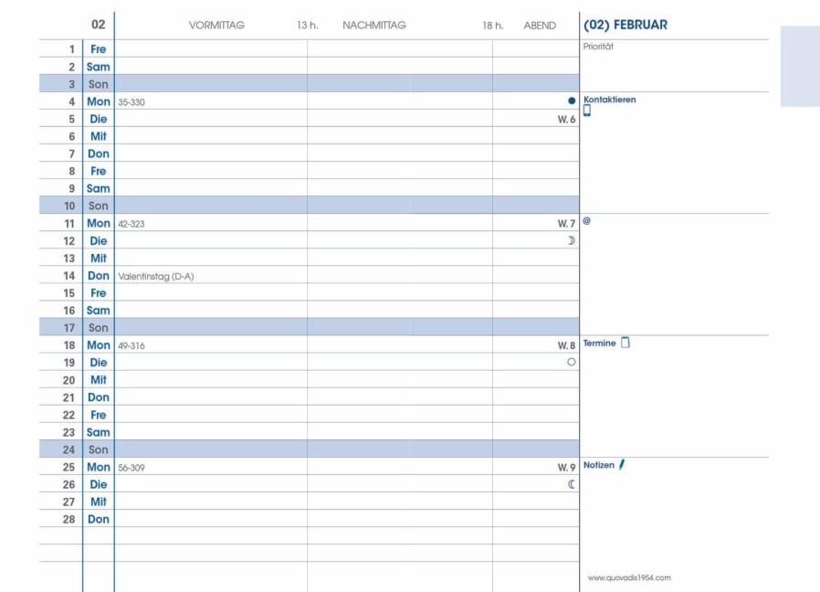 Kalendereinlage Plain 2026 - 