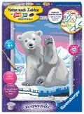 Ravensburger Malen nach Zahlen 28985 - Hallo, kleiner Eisbär! - Kinder ab 9 Jahren - 