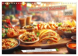 Cover-Bild zum Titel 'Streetfood Kalender - Einfache Rezepte aus den Straßenküchen der Welt (Wandkalender 2026 DIN A4 quer), CALVENDO Monatskalender' von 'Mb Fotografie'