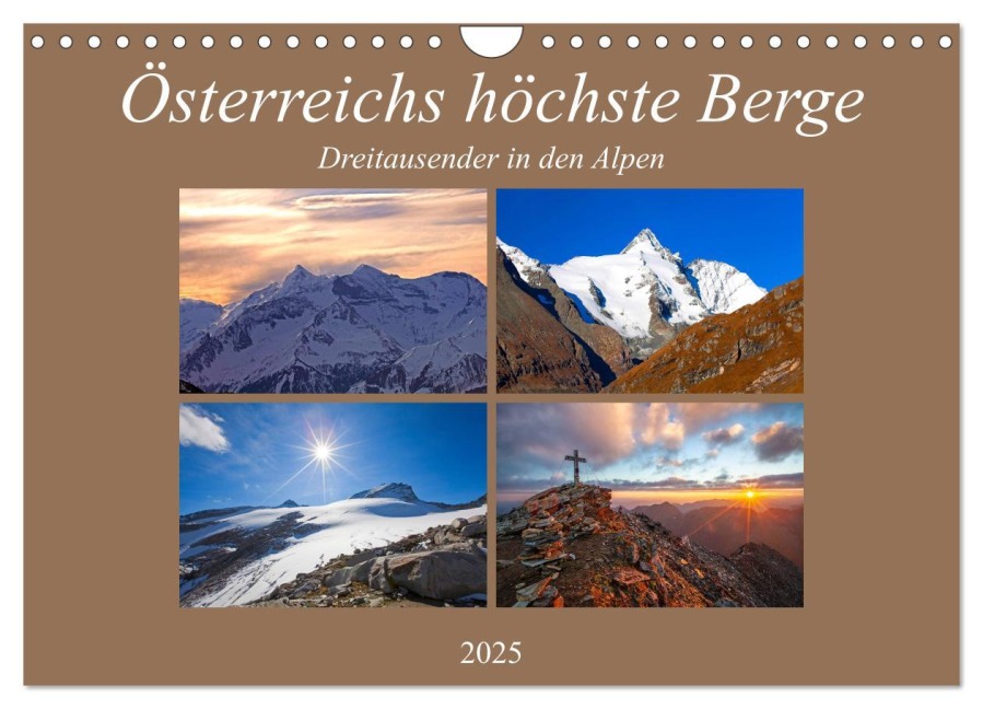 Österreichs höchste Berge (Wandkalender 2025 DIN A4 quer), CALVENDO Monatskalender - Christa Kramer