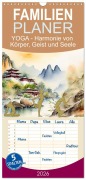 Cover-Bild zum Titel 'Familienplaner 2026 - YOGA - Harmonie von Körper, Geist und Seele mit 5 Spalten (Wandkalender, 21 x 45 cm) CALVENDO' von 'Claudia Kleemann'