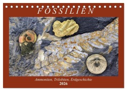 Cover-Bild zum Titel 'Fossilien - Ammoniten, Trilobiten, Erdgeschichte (Tischkalender 2026 DIN A5 quer), CALVENDO Monatskalender' von 'Anja Frost'