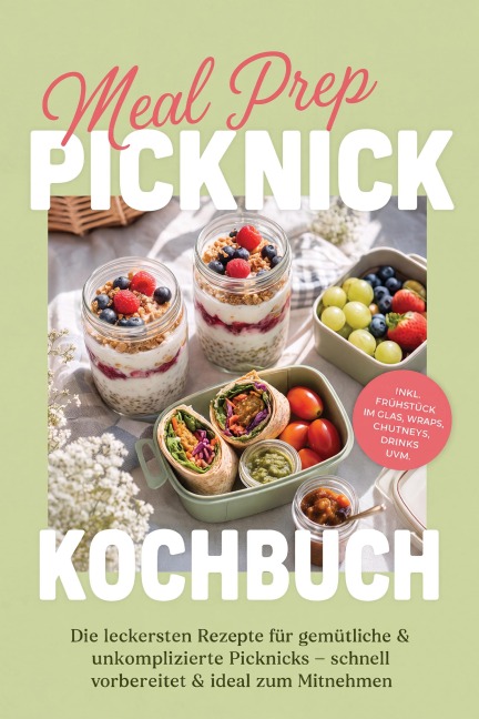 Meal Prep Picknick Kochbuch: Die leckersten Rezepte für gemütliche & unkomplizierte Picknicks - schnell vorbereitet & ideal zum Mitnehmen - inkl. Frühstück im Glas, Wraps, Chutneys, Drinks uvm. - Liv Vogel