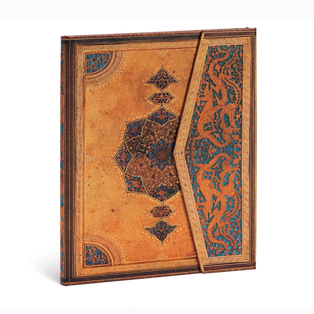 Paperblanks | Safavid | Safavid Binding Art | Hardcover | Ultra | Lined | Wrap Closure | 144 Pg | 120 GSM - 