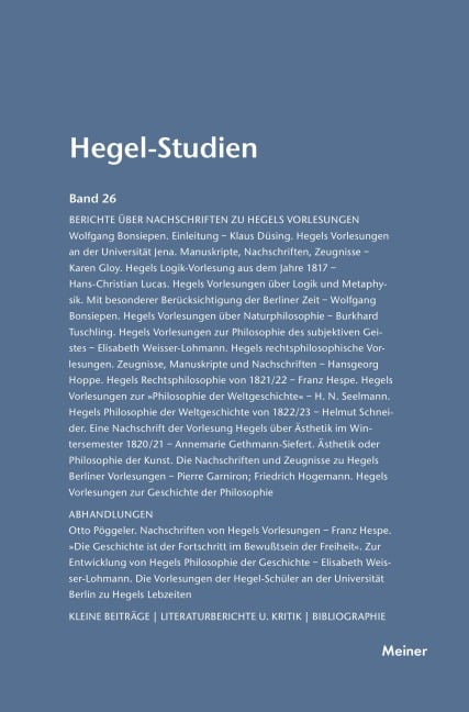 Hegel-Studien / Hegel-Studien Band 26 (1991) - 