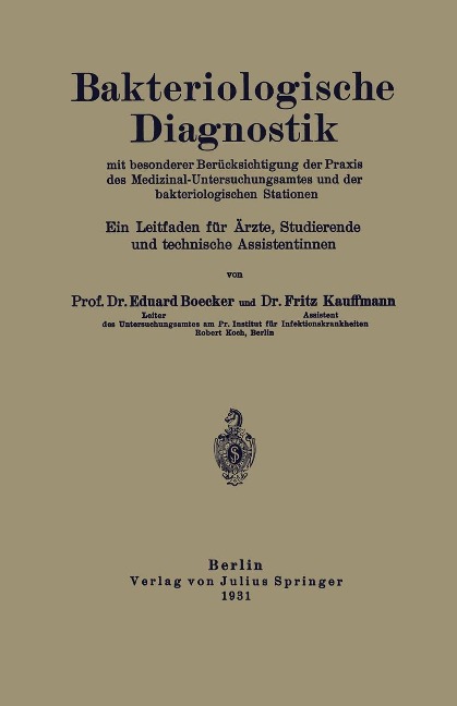 Bakteriologische Diagnostik - Na Böcker, Na Kauffmann