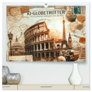 Cover-Bild zum Titel 'KI-Globetrotter: Mit künstlicher Intelligenz um die Welt (hochwertiger Premium Wandkalender 2026 DIN A2 quer), Kunstdruck in Hochglanz' von 'Artefacti Artefacti'