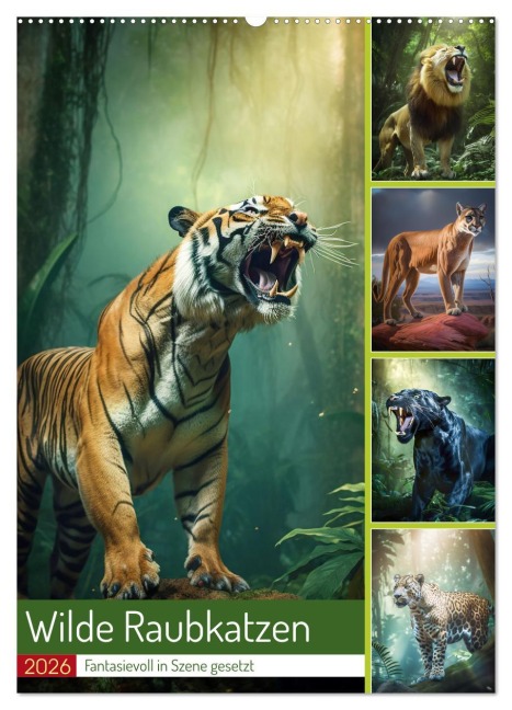 Wilde Raubkatzen (Wandkalender 2026 DIN A2 hoch), CALVENDO Monatskalender - Steffen Gierok-Latniak