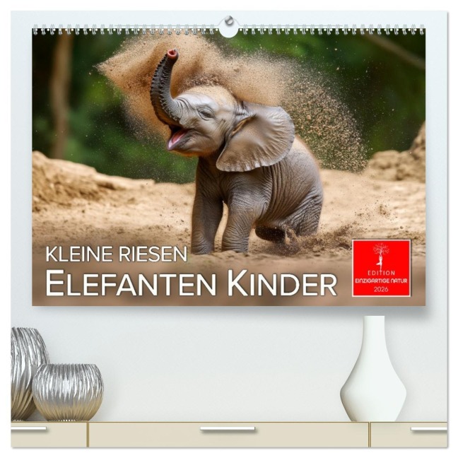 Elefanten Kinder - kleine Riesen (hochwertiger Premium Wandkalender 2026 DIN A2 quer), Kunstdruck in Hochglanz - Peter Roder