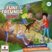 Cover-Bild zum Titel 'Fünf Freunde Junior 12: Die große Schatzsuche / Die rätselhaften Futterdiebe' von 'Fünf Freunde'